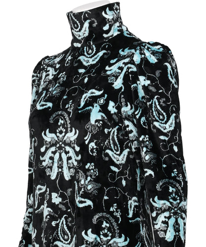 VELOUR JERSEY HIGH NECK DRESS