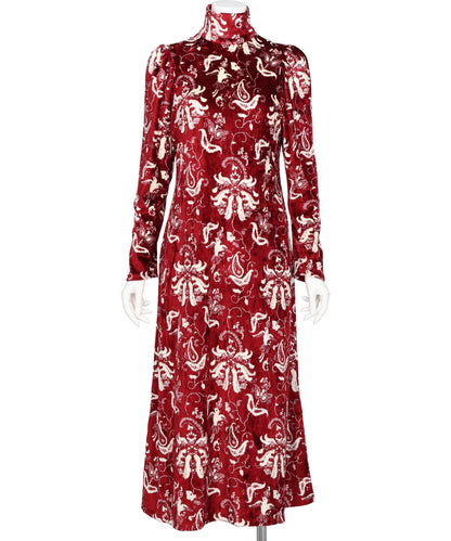 Mame Kurogouchi(マメクロゴウチ) VELOUR JERSEY HIGH NECK DRESS