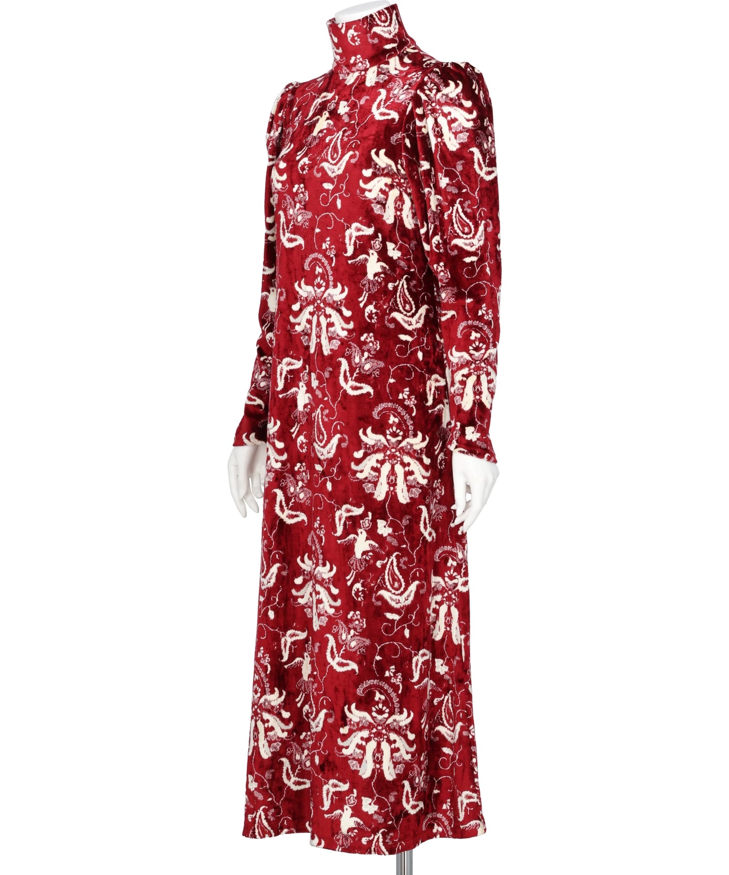 VELOUR JERSEY HIGH NECK DRESS