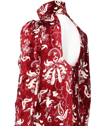VELOUR JERSEY HIGH NECK DRESS