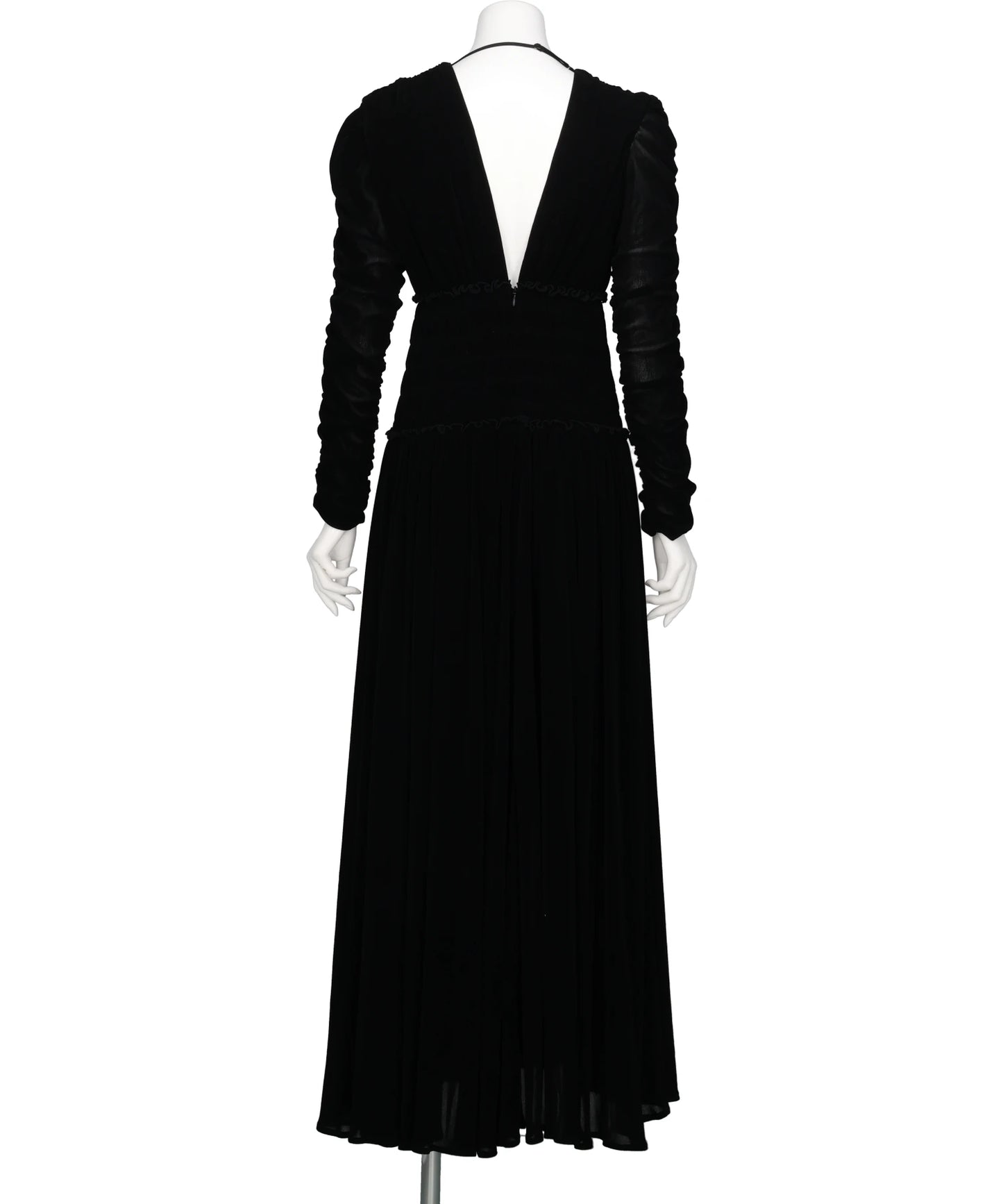 VELVET TULLE SHIRRING DRESS