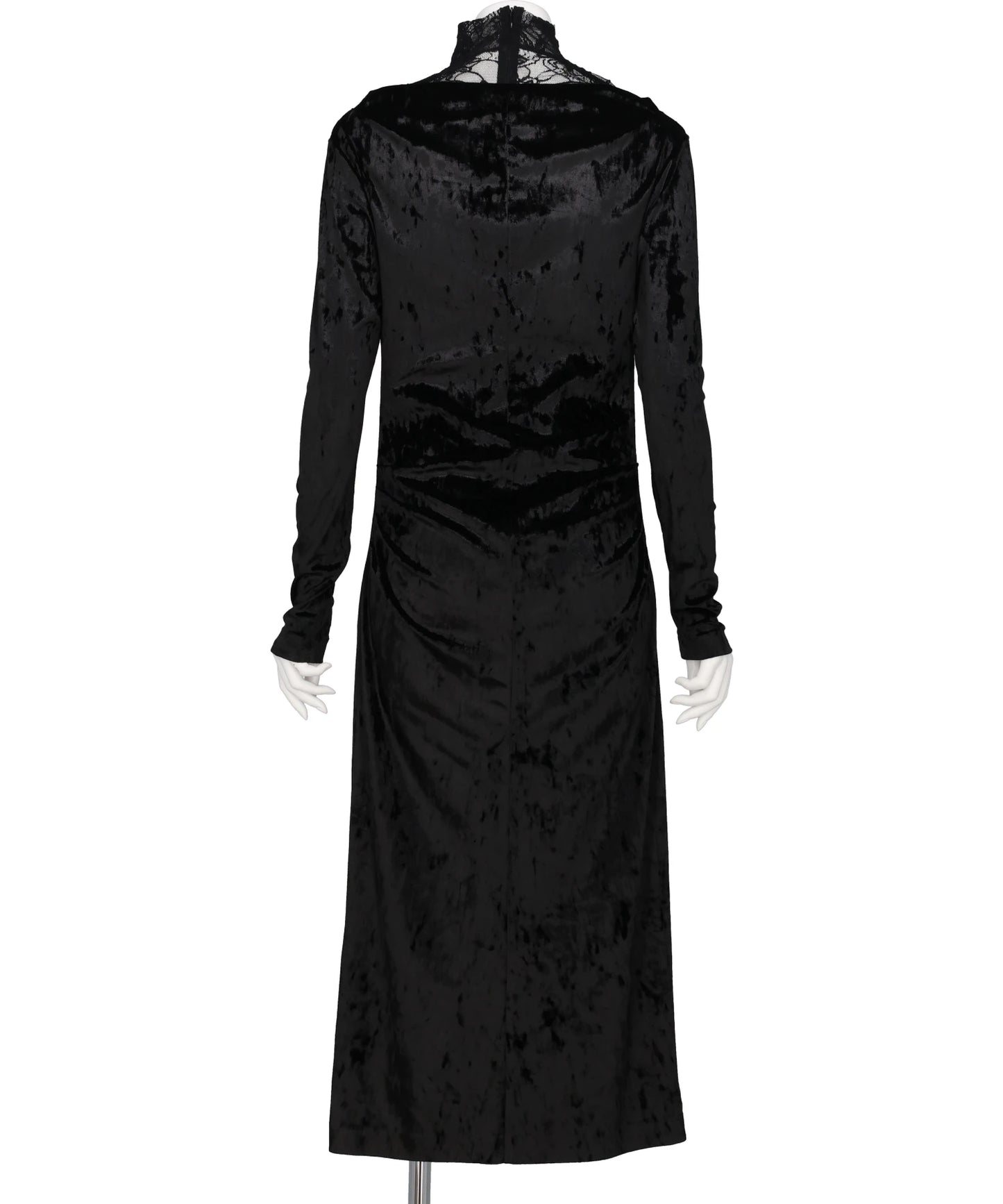 CRUSHED VELOUR GATHERED DRESS