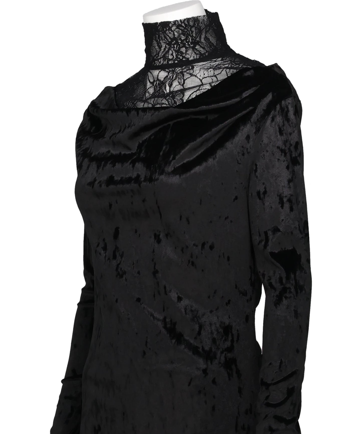 CRUSHED VELOUR GATHERED DRESS