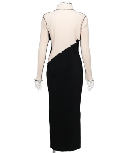 SPIRAL WAVE LONG SLEEVE DRESS *HIGH NECK TYPE – MIDWEST