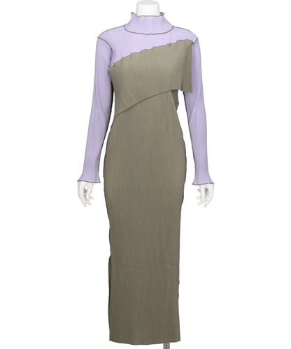 SPIRAL WAVE LONG SLEEVE DRESS *HIGH NECK TYPE – MIDWEST