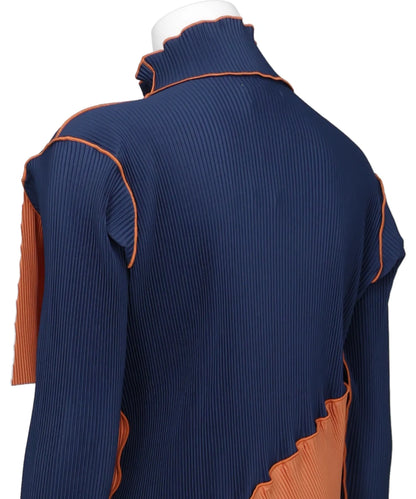 SPIRAL WAVE LONG SLEEVE DRESS *HIGH NECK TYPE