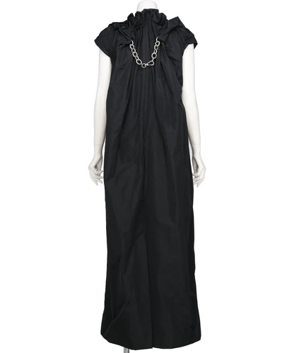 FITTED BACK RUCHED DETAIL CHAIN DRESS