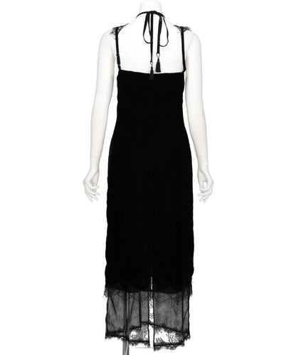 FLOWER LACE VELOUR CAMISOLE DRESS