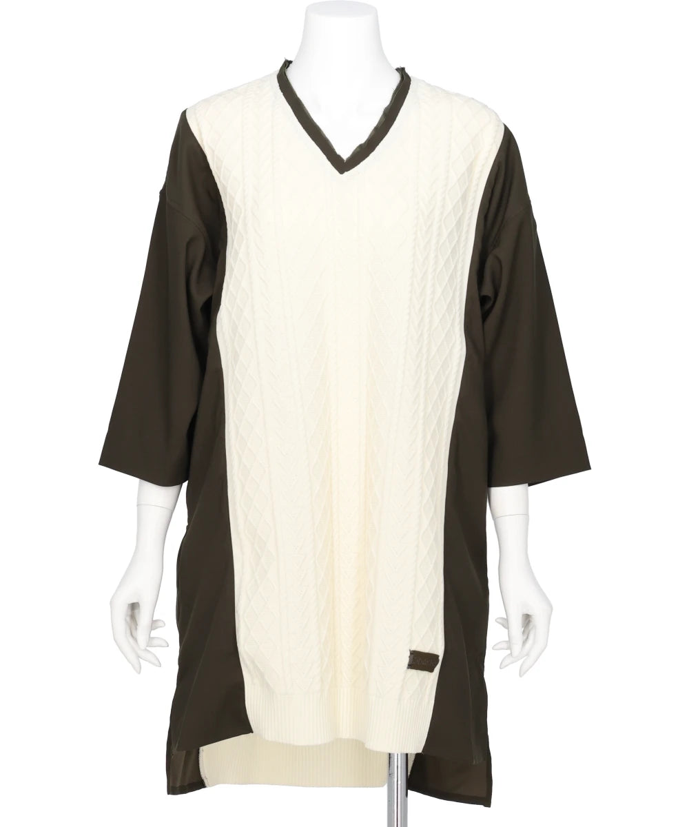 CABLE KNIT COMBINATION DRESS