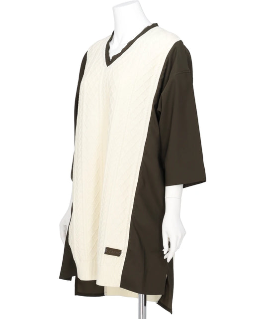 CABLE KNIT COMBINATION DRESS