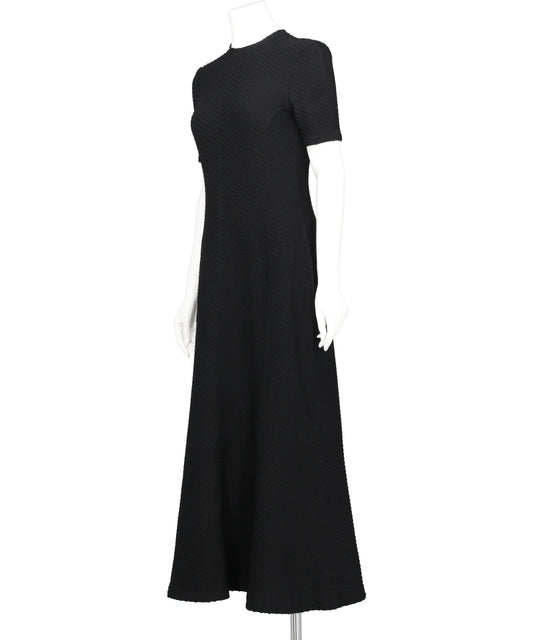 SHIRRING JERSEY JACQUARD DRESS