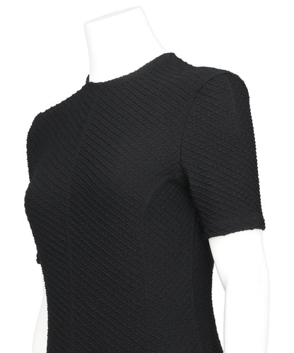 SHIRRING JERSEY JACQUARD DRESS