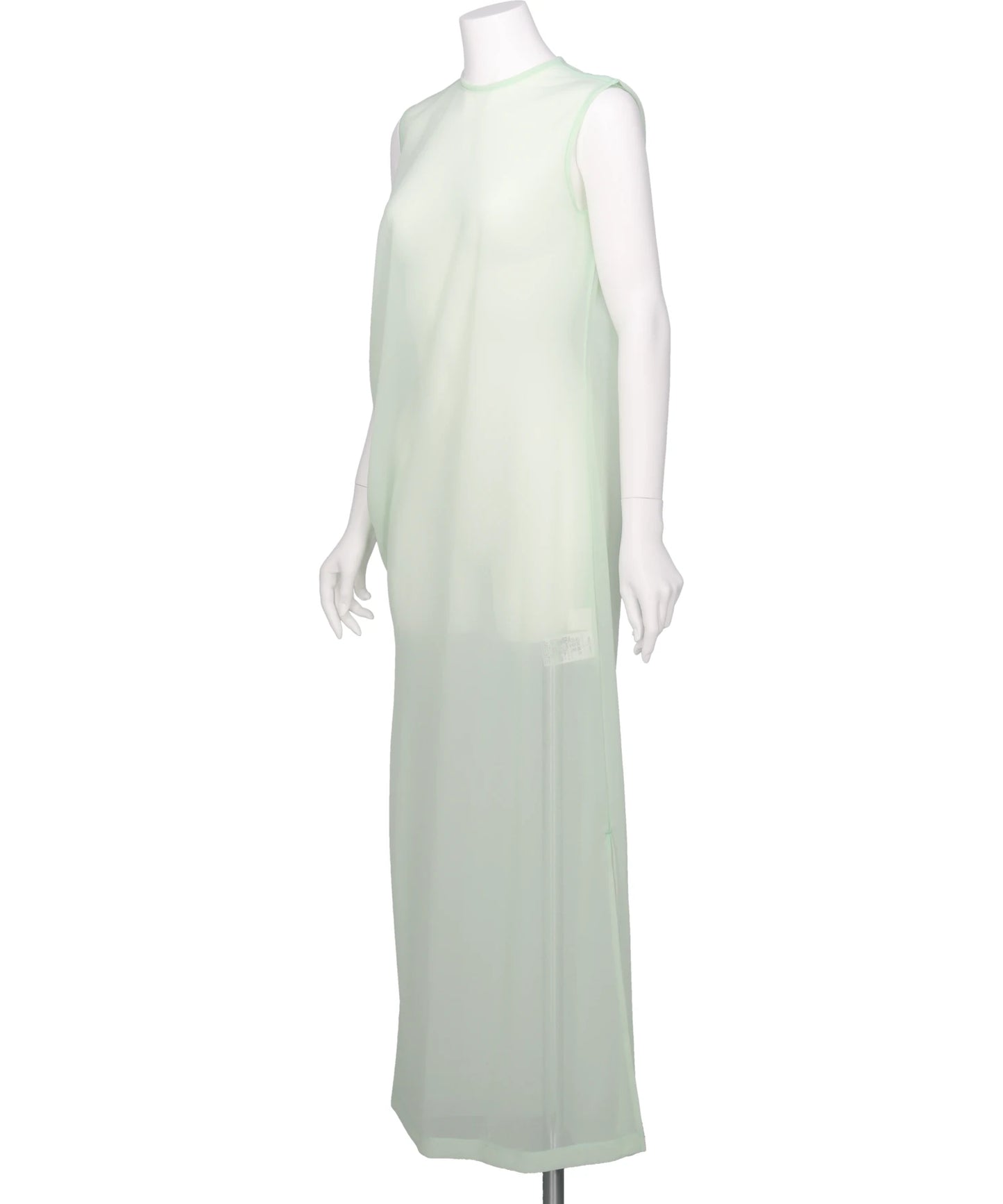 DRAPED JERSEY SHEER DRESS