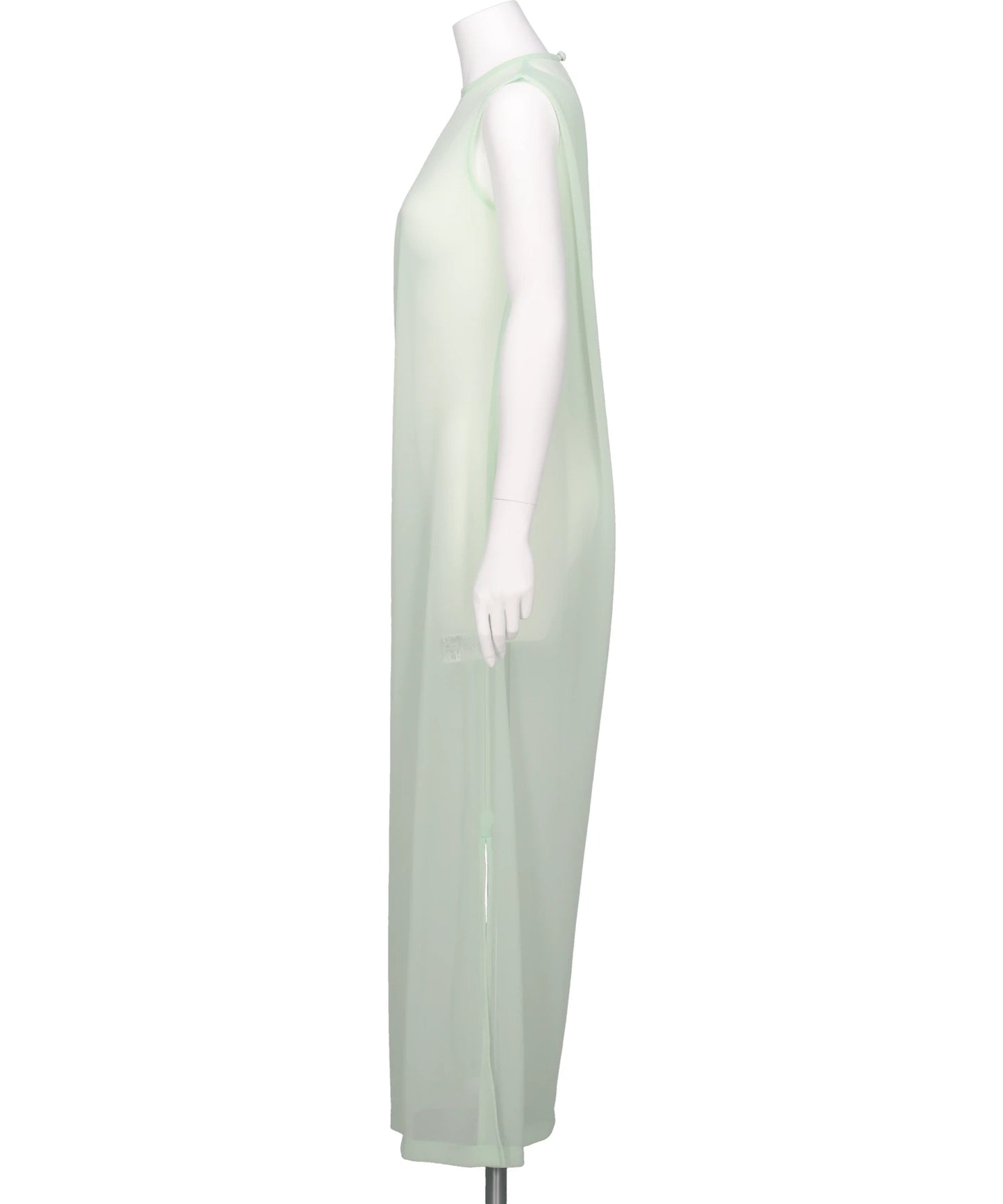 DRAPED JERSEY SHEER DRESS