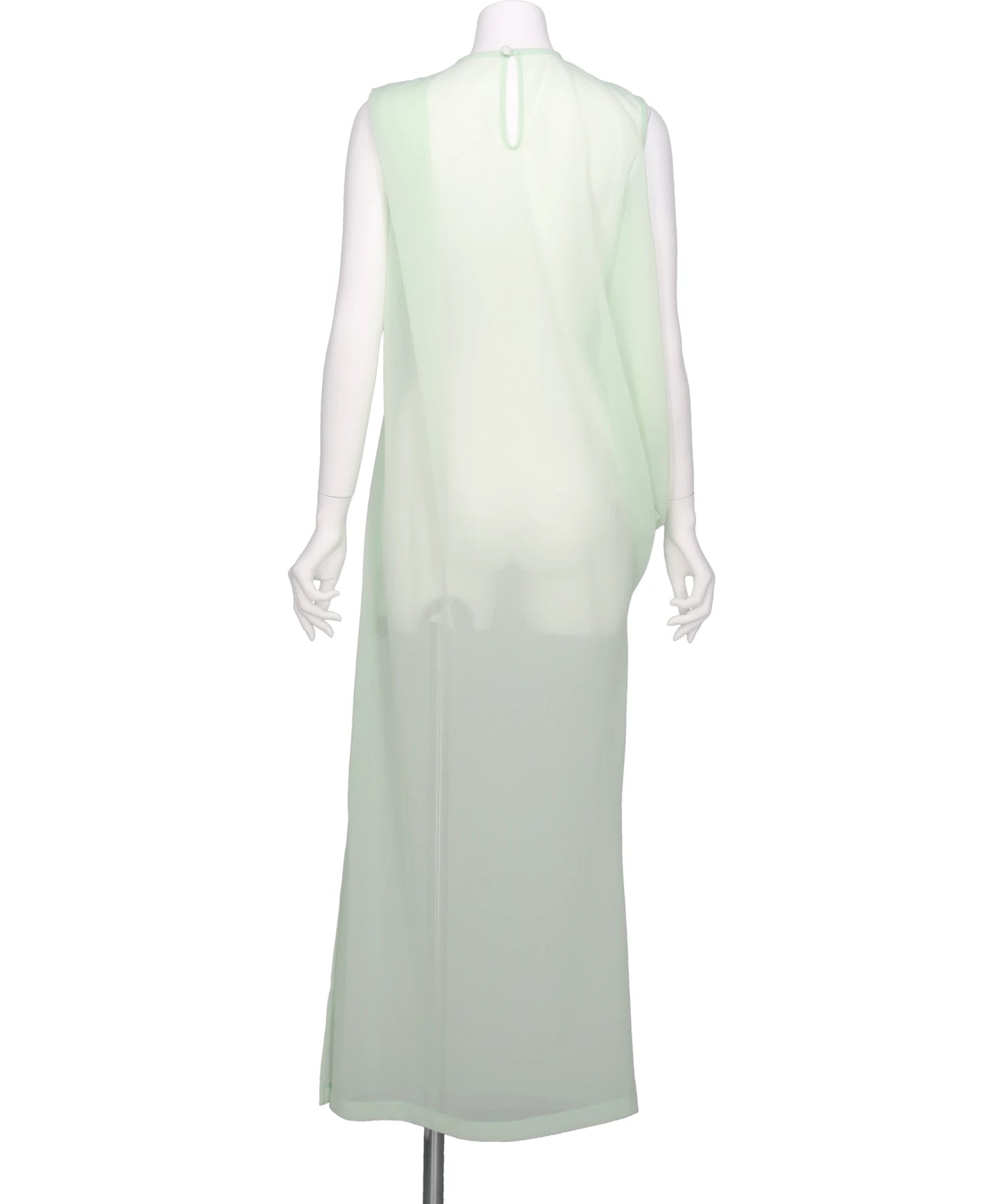 DRAPED JERSEY SHEER DRESS
