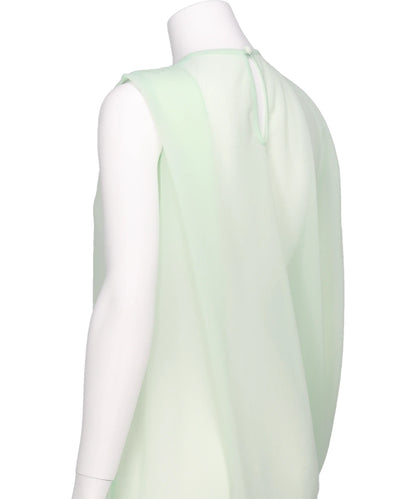 DRAPED JERSEY SHEER DRESS