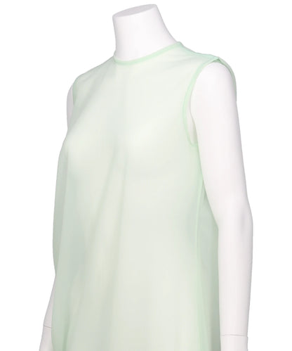 DRAPED JERSEY SHEER DRESS