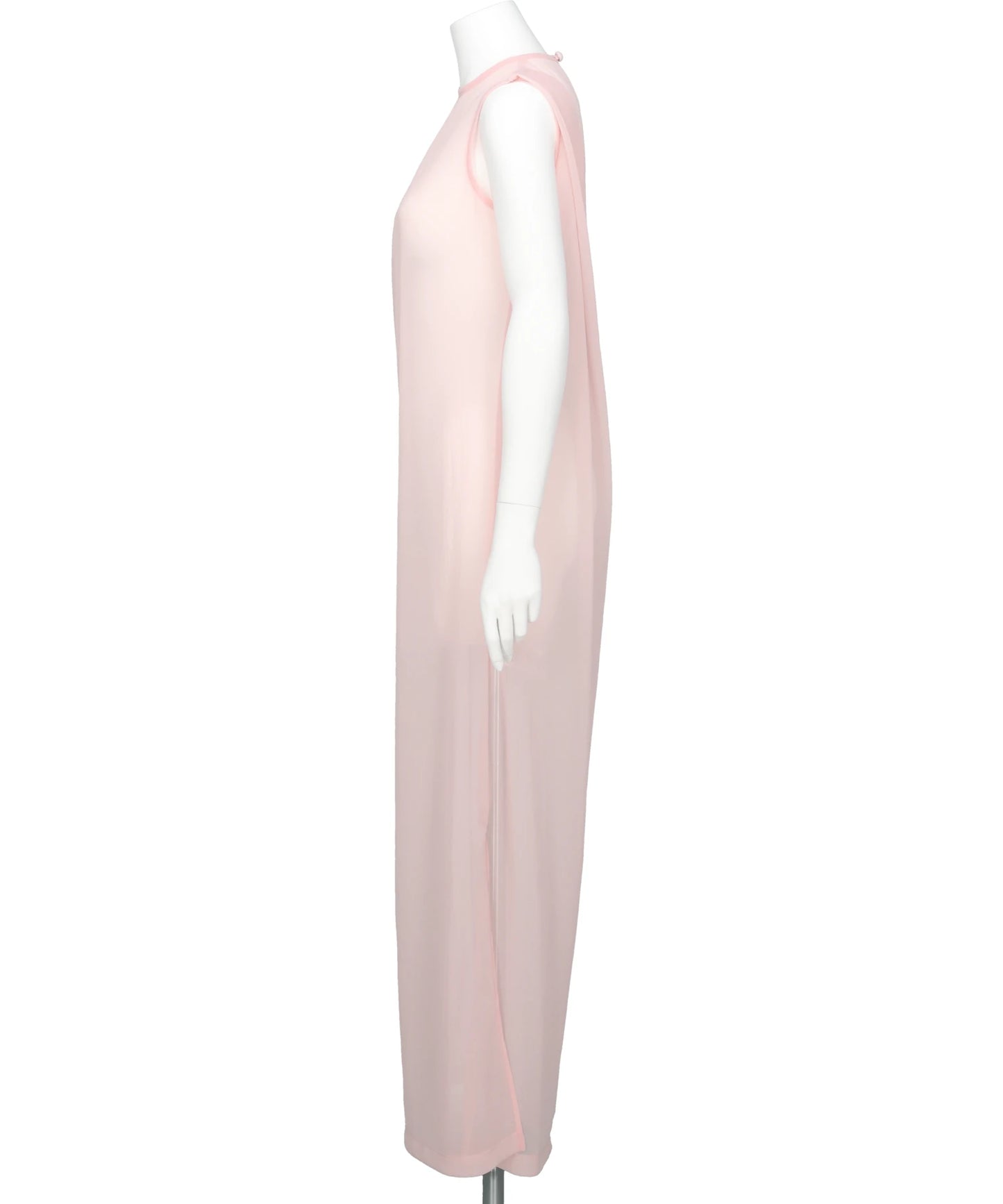 DRAPED JERSEY SHEER DRESS