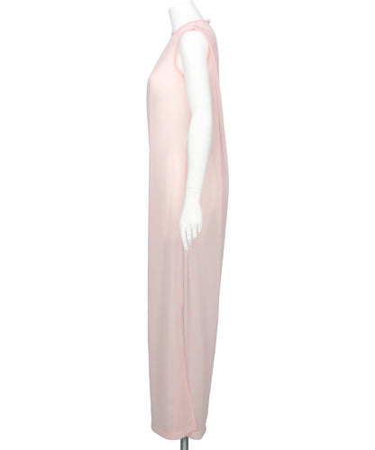 DRAPED JERSEY SHEER DRESS