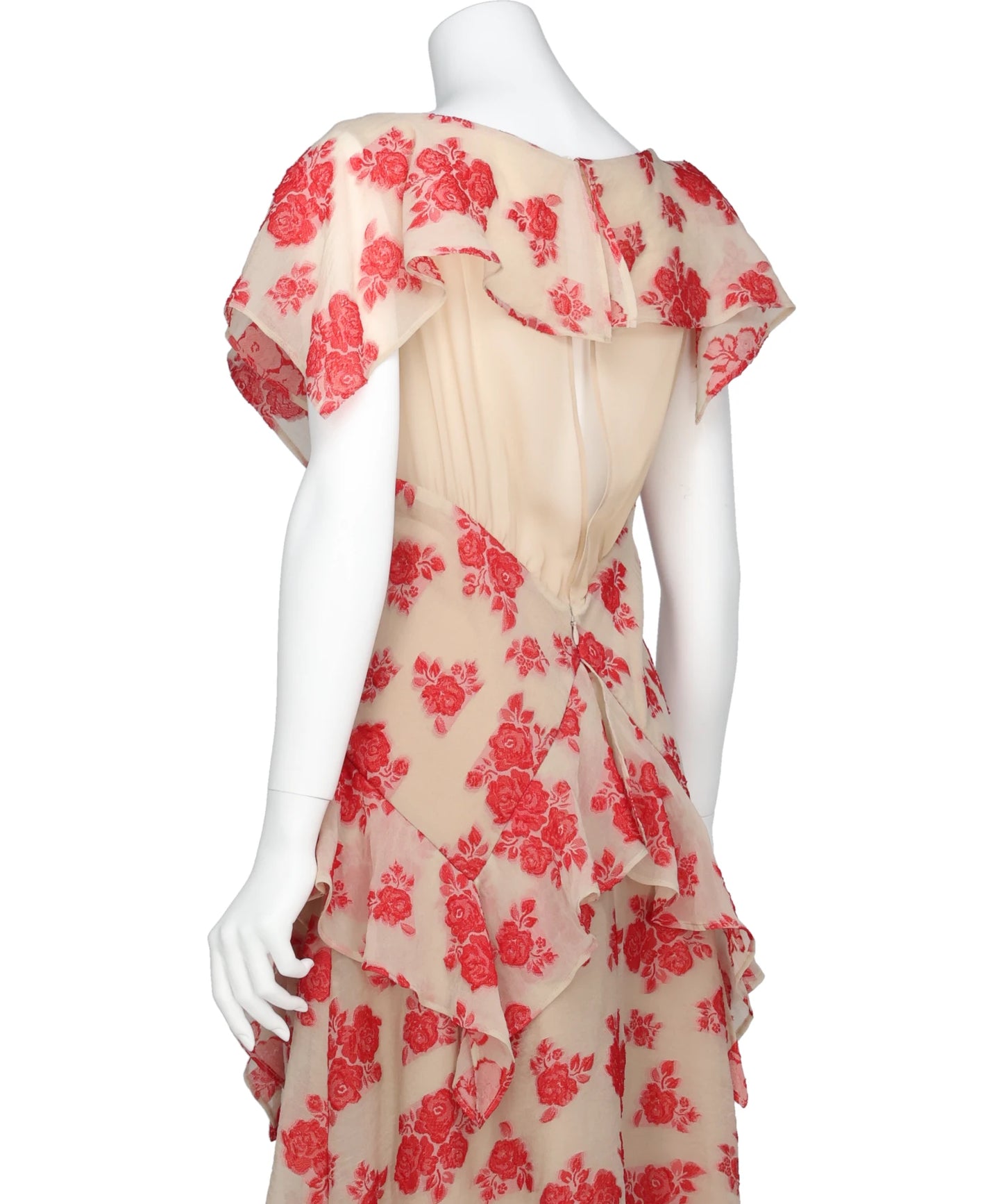 SHEER FLORAL JACQUARD DRESS