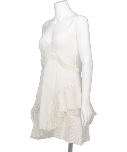 PLEATED MINI SLIP DRESS