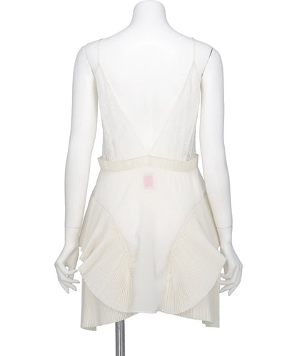 PLEATED MINI SLIP DRESS