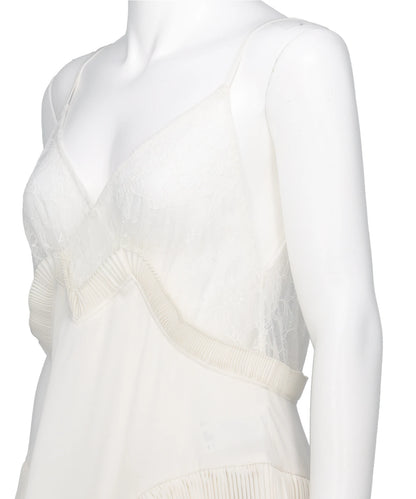 PLEATED MINI SLIP DRESS