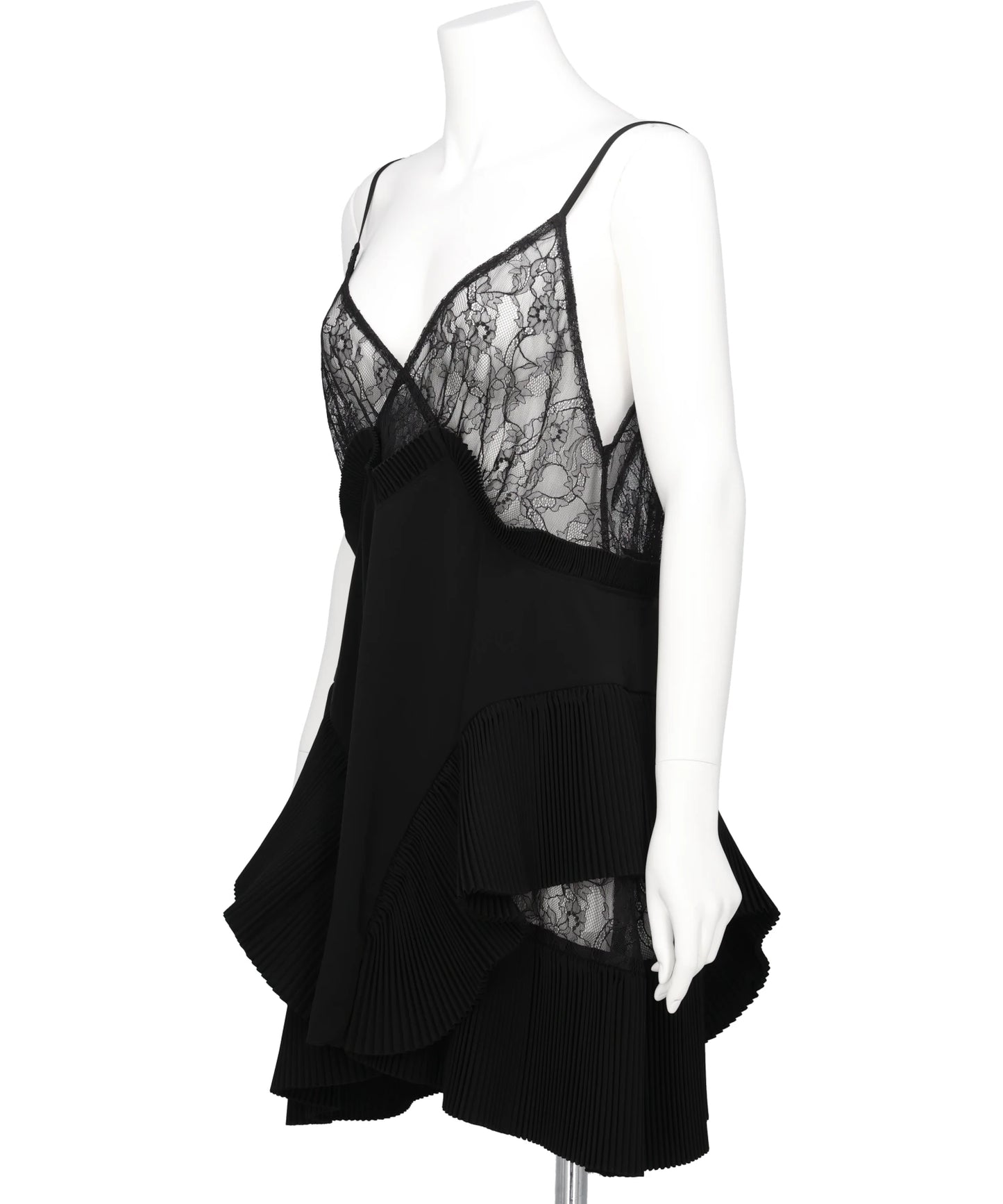 PLEATED MINI SLIP DRESS