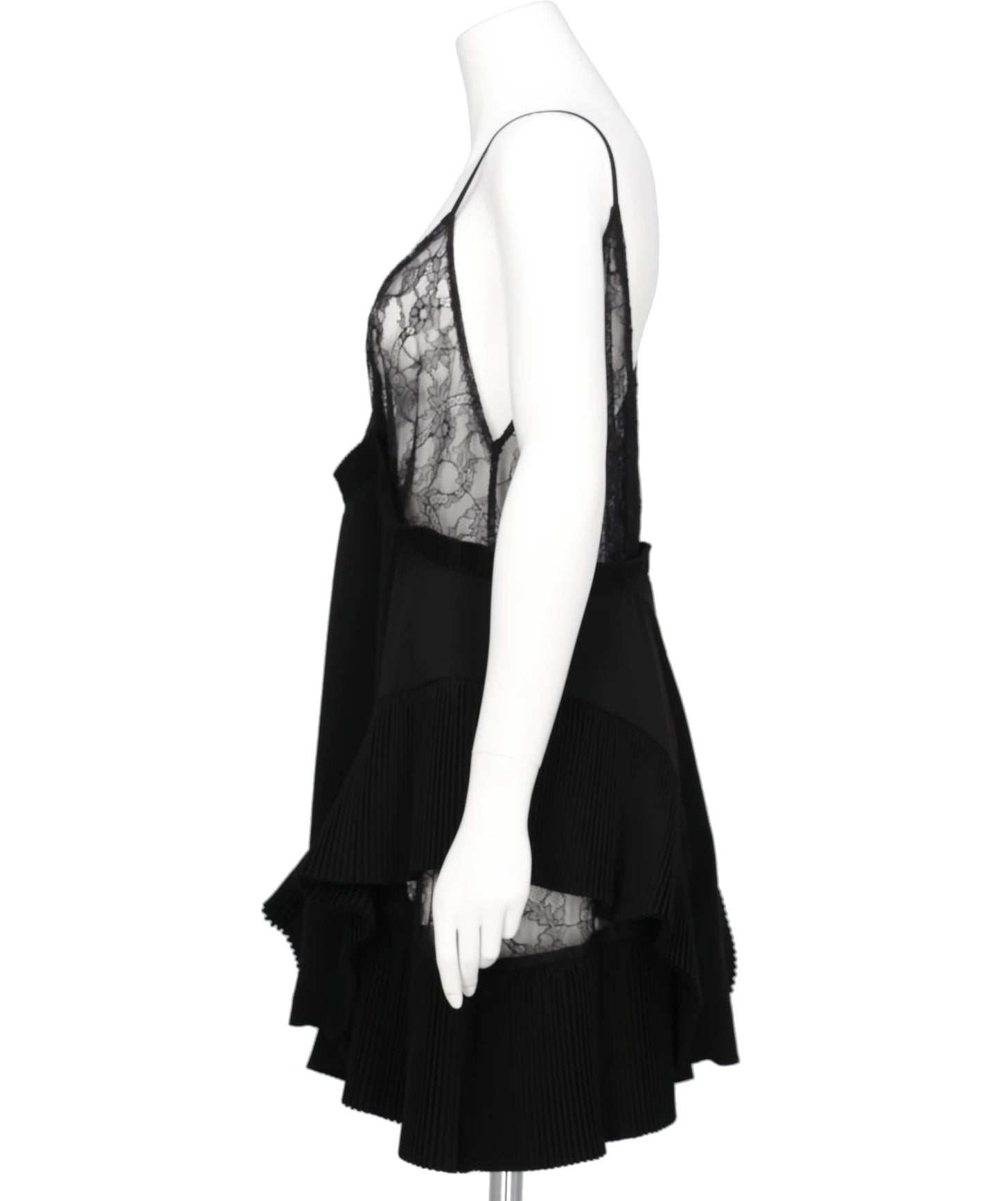 PLEATED MINI SLIP DRESS