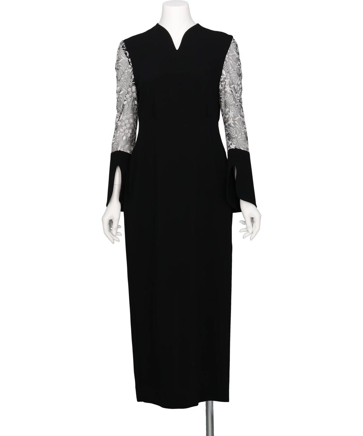 Mame Kurogouchi(マメクロゴウチ) 2026AW TRIACETATE TULE LACE SLEEVE DRESS MM26FW-DR105