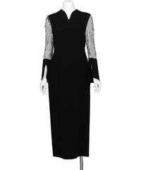 Mame Kurogouchi(マメクロゴウチ) 2026AW TRIACETATE TULE LACE SLEEVE DRESS MM26FW-DR105
