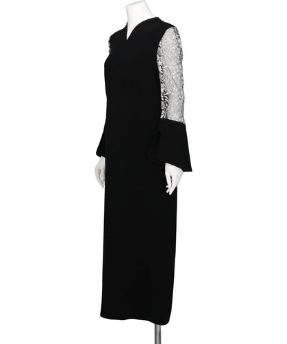 TRIACETATE TULE LACE SLEEVE DRESS