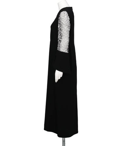 TRIACETATE TULE LACE SLEEVE DRESS