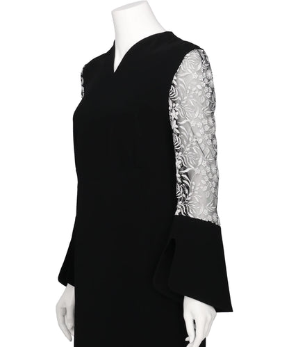 TRIACETATE TULE LACE SLEEVE DRESS