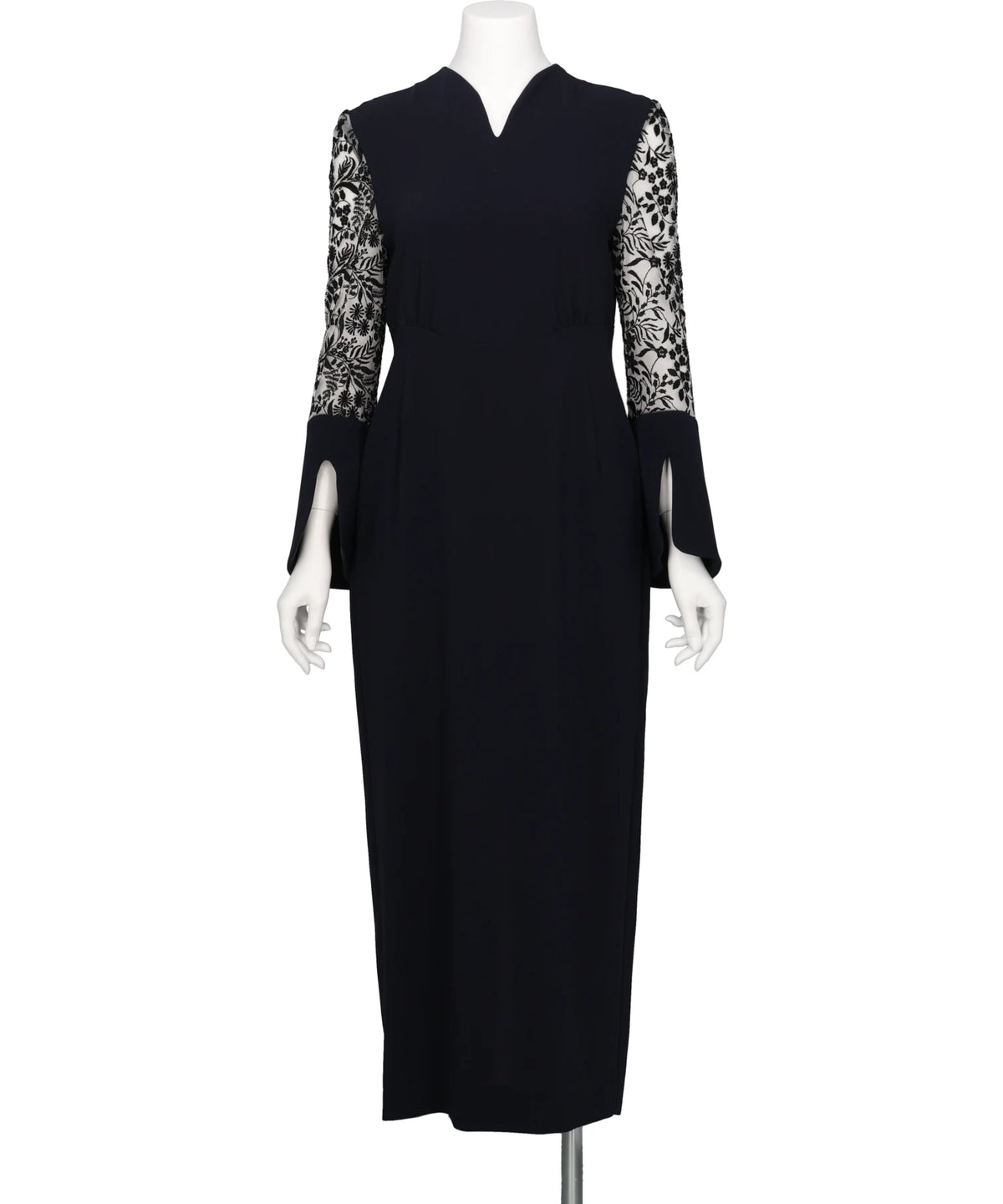 Mame Kurogouchi(マメクロゴウチ) 2026AW TRIACETATE TULE LACE SLEEVE DRESS MM26FW-DR105
