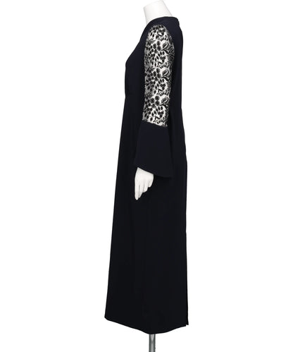 TRIACETATE TULLE LACE SLEEVE DRESS