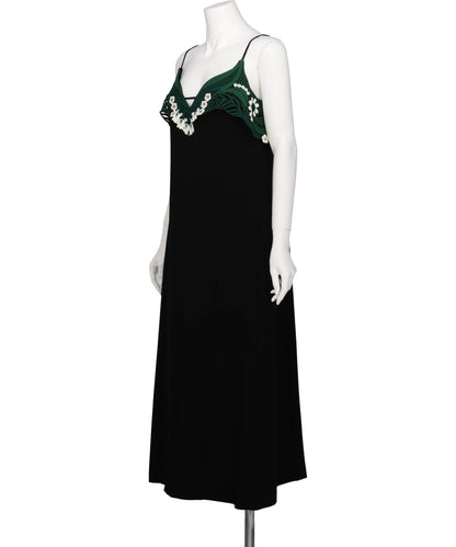 TRIACETATE EMBROIDERY CAMISOLE DRESS