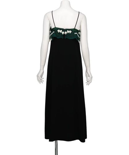 TRIACETATE EMBROIDERY CAMISOLE DRESS