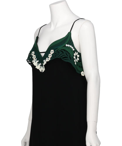 TRIACETATE EMBROIDERY CAMISOLE DRESS