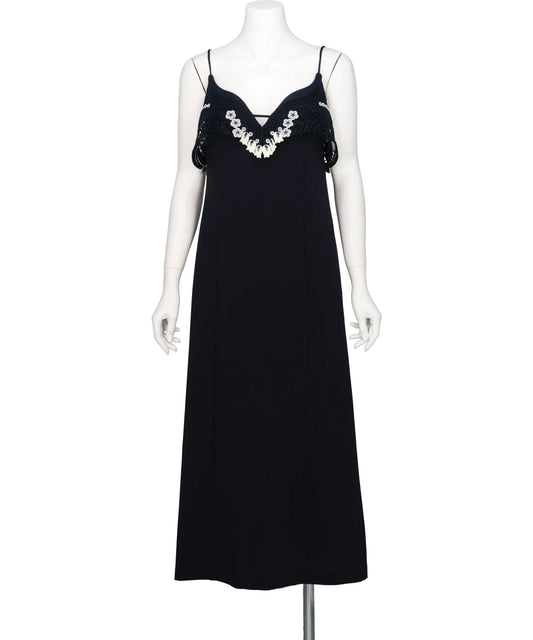 Mame Kurogouchi(マメクロゴウチ) 2026AW TRIACETATE EMBROIDERY CAMISOLE DRESS MM26FW-DR113