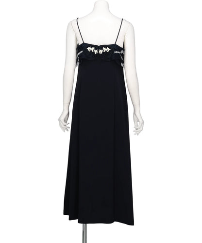 TRIACETATE EMBROIDERY CAMISOLE DRESS