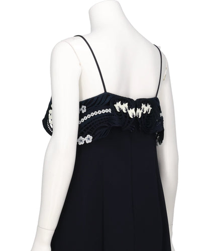 TRIACETATE EMBROIDERY CAMISOLE DRESS