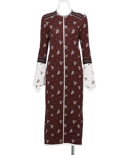 FLORAL JACQUARD KNIT DRESS