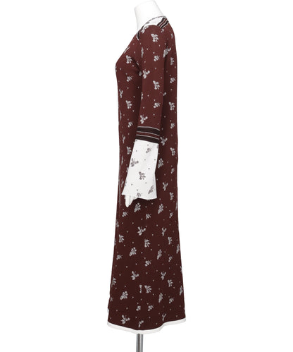 FLORAL JACQUARD KNIT DRESS
