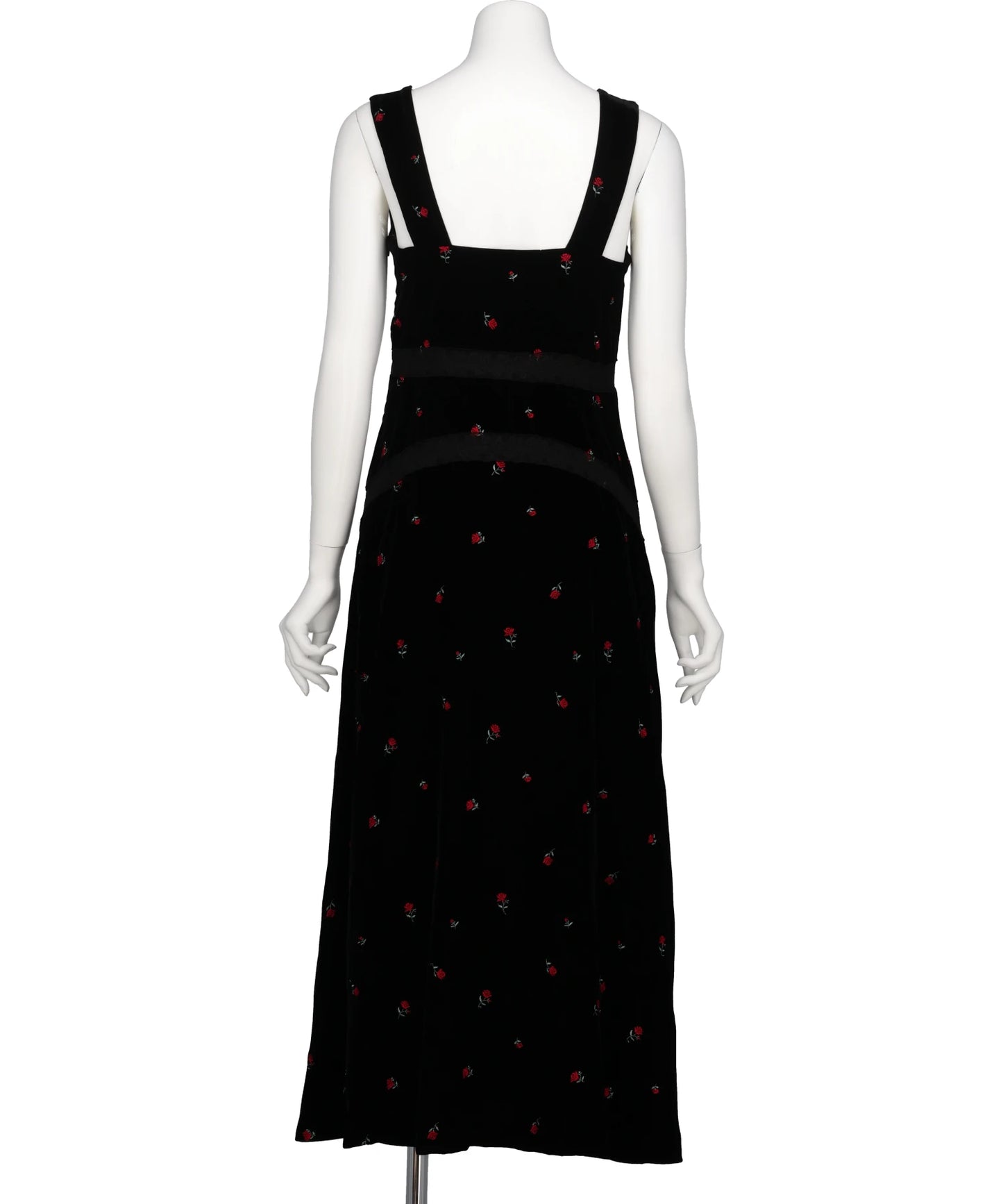 ROSE EMBROIDERED VELVET DRESS