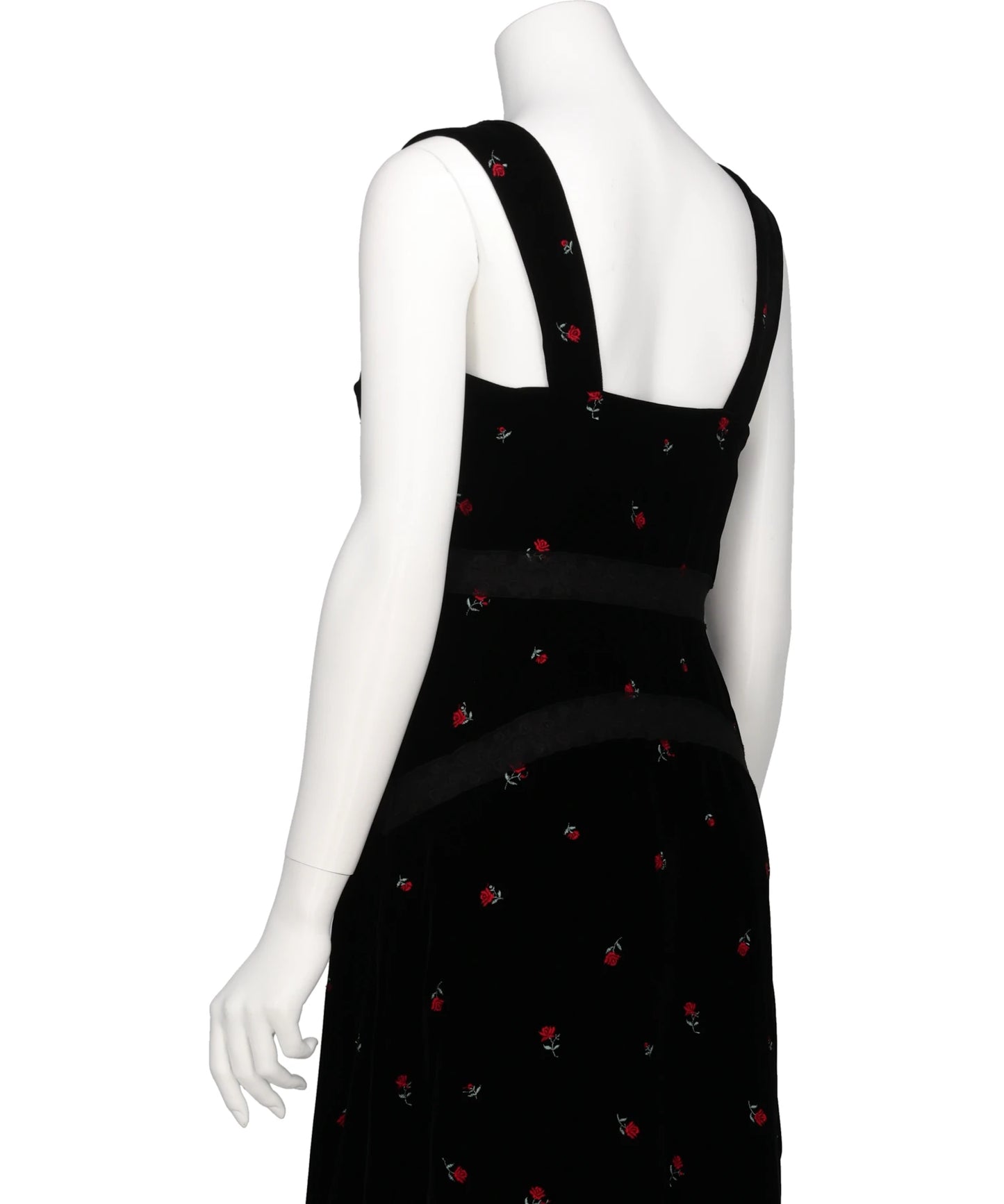 ROSE EMBROIDERED VELVET DRESS