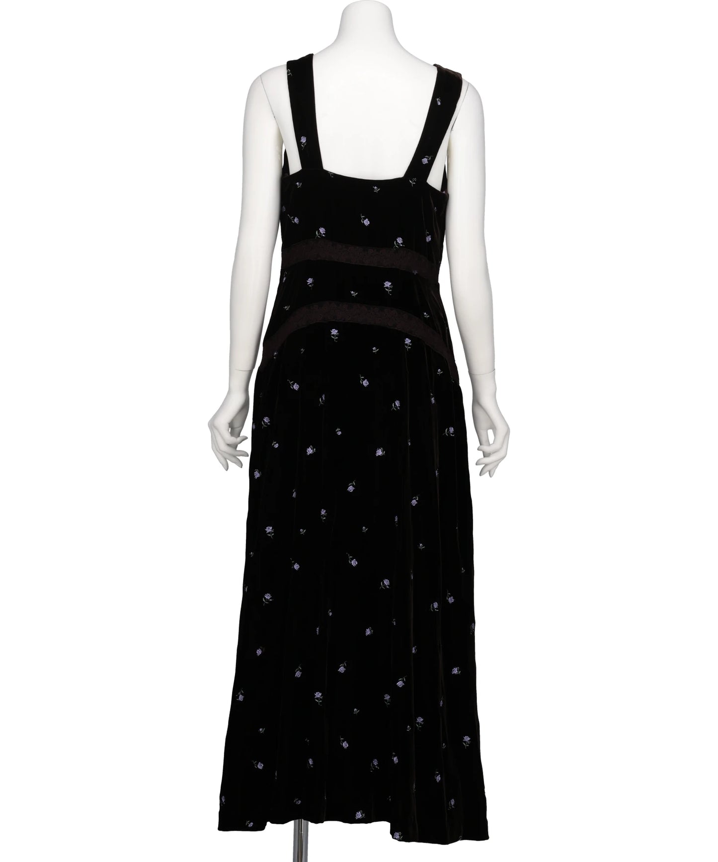 ROSE EMBROIDERED VELVET DRESS