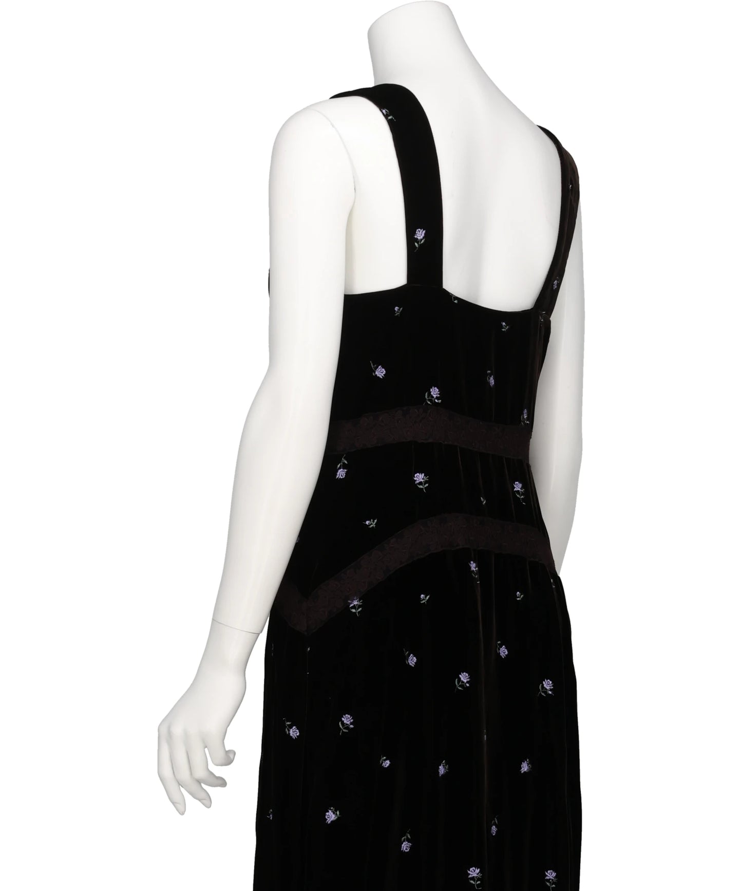 ROSE EMBROIDERED VELVET DRESS