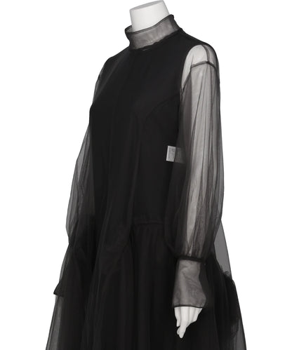 TULLE-PANELED DRESS