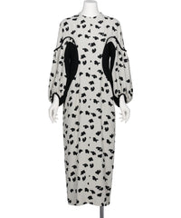 Mame Kurogouchi(マメクロゴウチ) 2026AW DOUBLE LAYERED FLORAL JACQUARD DRESS MM26FW-DR032